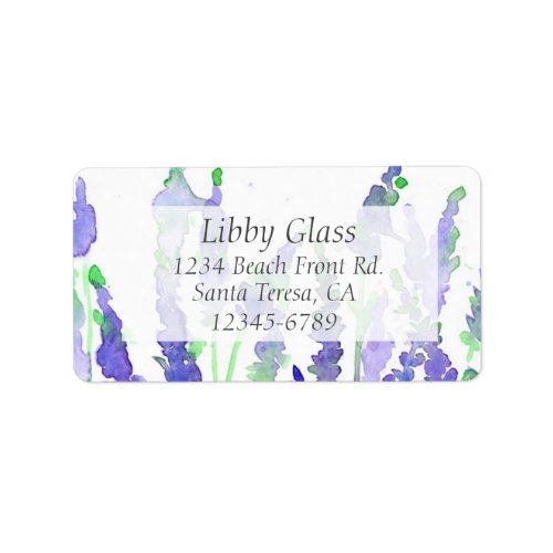 Lavender Herb Watercolor Flowers Return Address Label