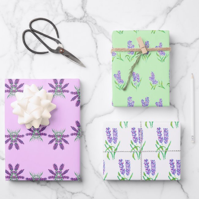 Lavender Herbal Design Wrapping Paper