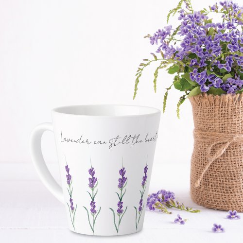 Lavender Herbal Flowers Serenity Latte Mug