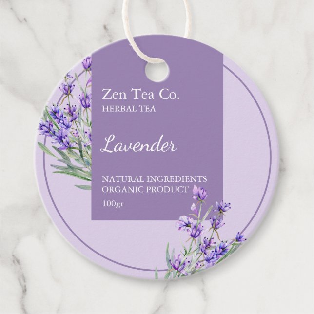 Lavender Herbal Tea Business Tag (Front)