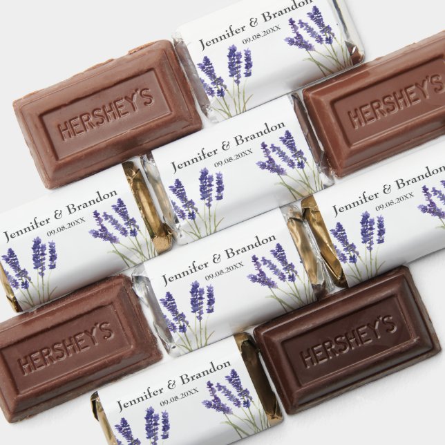 Lavender Herbs Greenery Watercolor Rustic Wedding Hershey's Miniatures (Assorted)