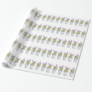 Lavender herbs watercolor Elegant Purple Flowers Wrapping Paper