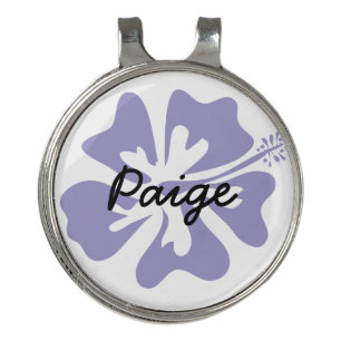 Lavender Hibiscus logo golf ball marker hat clip