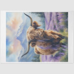 Lavender Highland Cow Tissue Paper