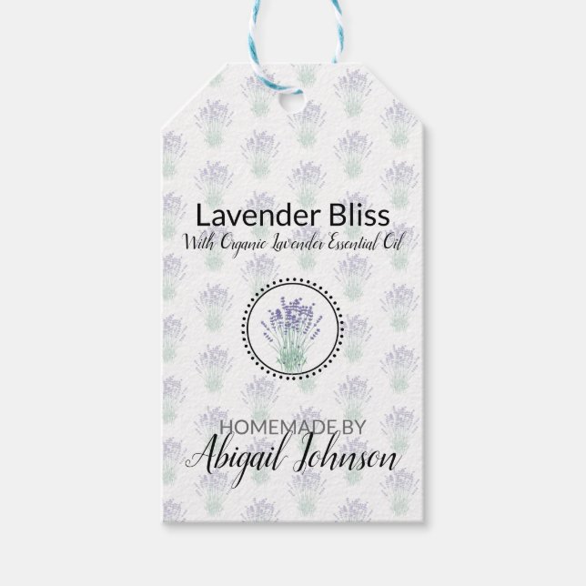Lavender Homemade Bath & Body  Gift Tags (Front)