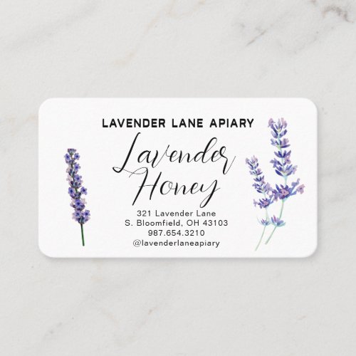 Lavender Honey Apiary Beekeeper Business Card