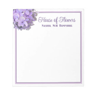 Lavender Hydrangea Business Name Notepad