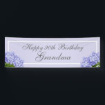 Lavender Hydrangea Happy 90th Birthday Grandma Banner<br><div class="desc">What a lovely way to celebrate your grandma. This design features botanical hydrangeas and custom typography on a lavender background.</div>