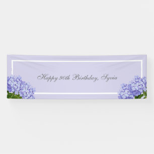Lavender Hydrangea Happy Birthday Banner