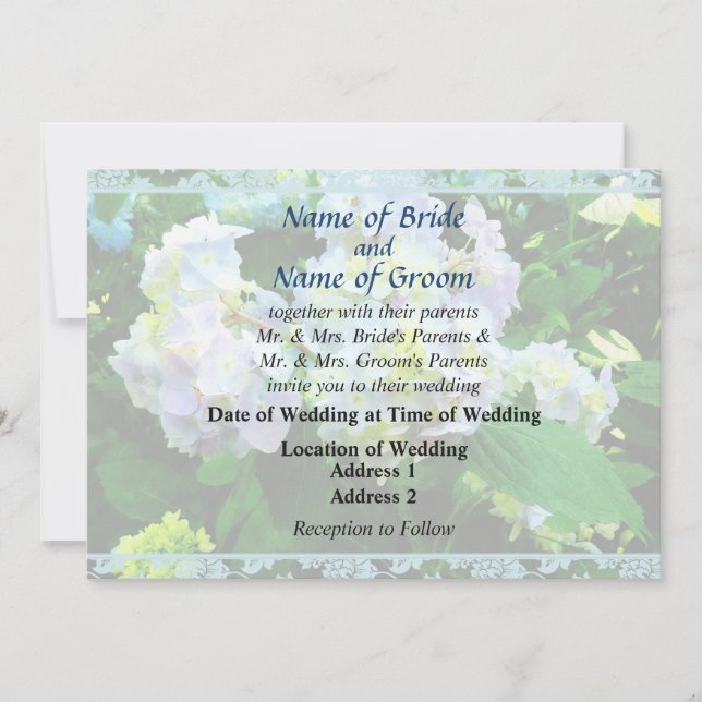 Lavender Hydrangea in the Garden Invitation (Front)