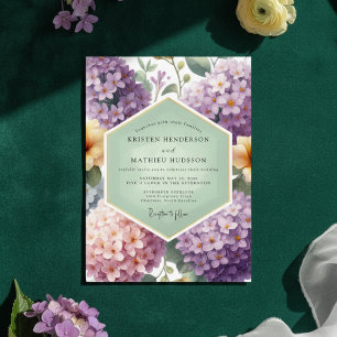 Lavender Hydrangea Meadow Wedding Invitation