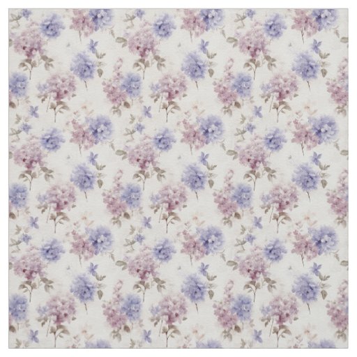 Lavender Hydrangea Vintage Elegance Fabric
