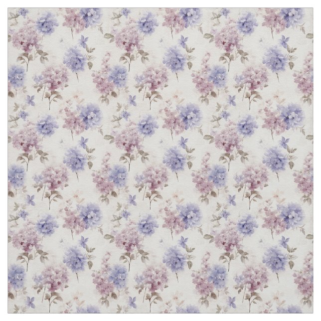 Lavender Hydrangea Vintage Elegance Fabric (Swatch)