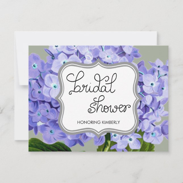 Lavender Hydrangeas Bridal Shower Advice (Front)