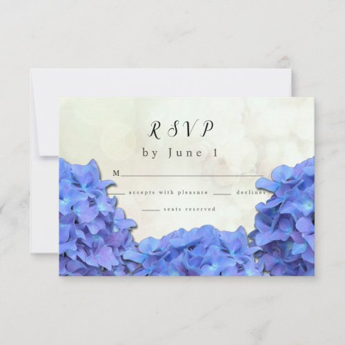 Lavender Hydrangeas Floral Wedding RSVP