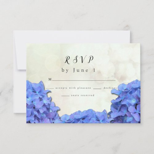 Lavender Hydrangeas Floral Wedding RSVP