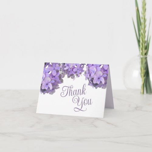 Lavender Hydrangeas Folded Thank You Card