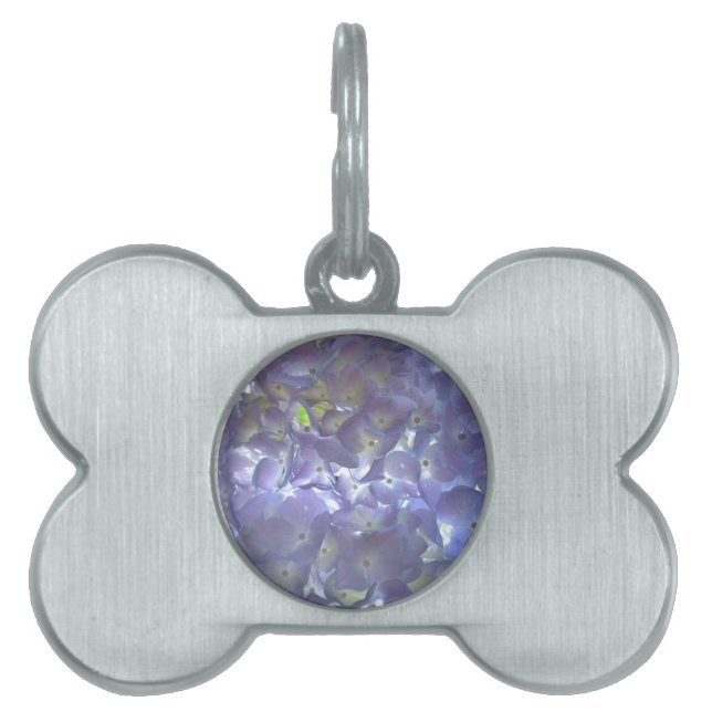 Lavender Hydrangeas purple flowers  Pet Name Tag (Front)