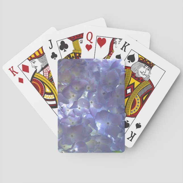 Lavender Hydrangeas purple flowers  Poker Cards (Back)