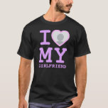 Lavender I Love My Girlfriend More Than Ever Photo T-Shirt<br><div class="desc">Create your own I Love My Girlfriend more than ever Photo Text T-Shirt with this modern and funny shirt template featuring a cool slab serif font and girlfriend photo into a huge heart. Personalize it in any color or use this lavender pastel color blend. Add your own photo, your name...</div>