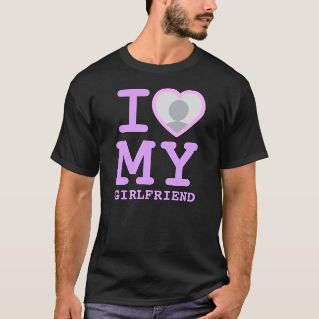 Lavender I Love My Girlfriend More Than Ever Photo T-Shirt (Front)