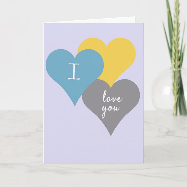 Lavender I Love You Heart Card (Front)