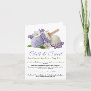 Lavender Ice Cream Sandwich Day Watercolor Invitation