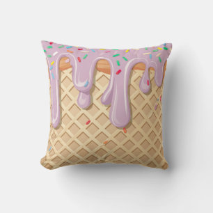 Lavender Ice Cream Sprinkle Fantasy Throw Pillow