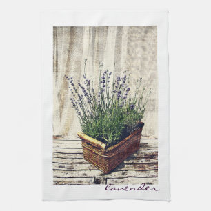lavender in a basket towel