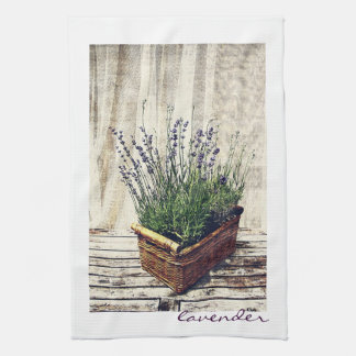 lavender in a basket towel