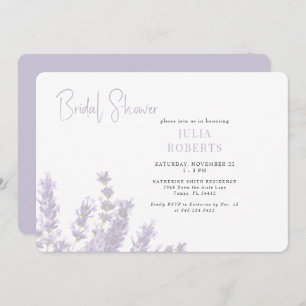 Lavender in Bloom Bridal Shower Horizontal Invitation