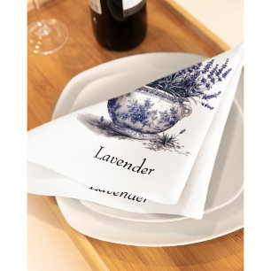 Lavender in Delft Blue Cloth Napkin