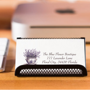 Lavender in Delft Blue, customizable Business Card Magnet