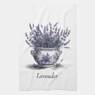 Lavender in Delft Blue  Kitchen Towel