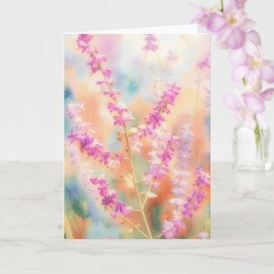 Lavender in Pink Floral Art Note Card