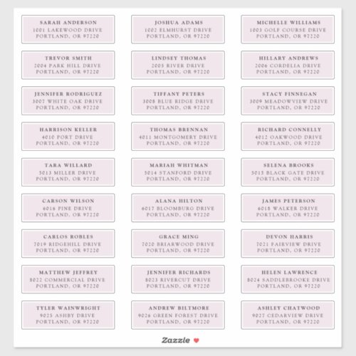 Lavender  Individual Guest Address Labels