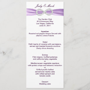Lavender Infinity Menu Card