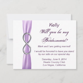 Lavender Infinity Wedding Bridesmaid Card