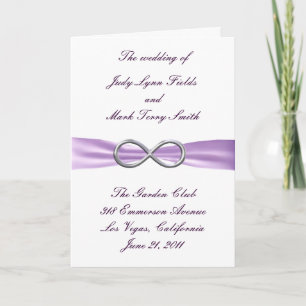 Lavender Infinity Wedding Program Card