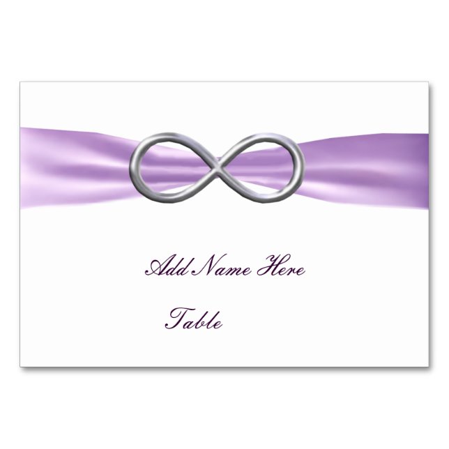 Lavender Infinity Wedding Table Place Card (Front)