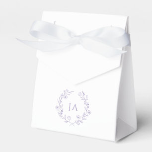 Lavender Initials Wedding Favor Boxes