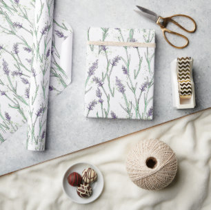 Lavender ink and watercolor Wrapping Paper