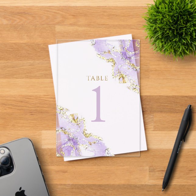lavender ink Table Number 1 (Insitu (Invitation Card))