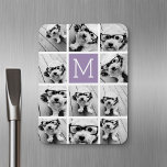 Lavender Instagram Photo Collage Custom Monogram Magnet<br><div class="desc">Modern Pastel Purple Lilac - Use 11 square photos to create a unique and personal gift. Or you can keep the hipster puppy and make a trendy keepsake. If you need to adjust the pictures,  click on the customize tool to make changes.</div>