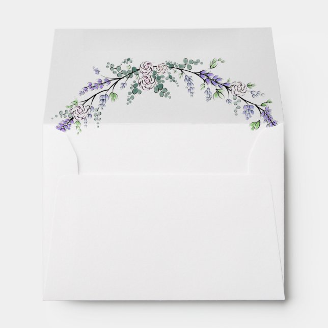 Lavender Ivory Rose and Eucalyptus Envelope (Back (Bottom))