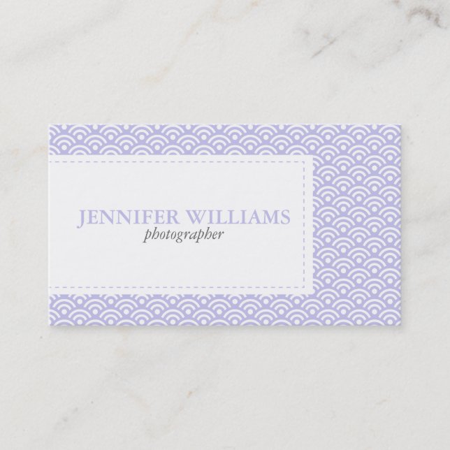 Lavender Japanese Seigaiha Pattern Business Card (Front)
