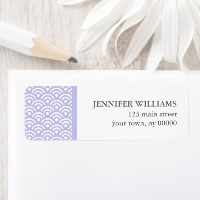 Lavender Japanese Seigaiha Pattern Label (Insitu)