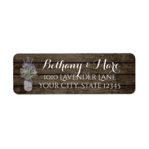 Lavender Jar and Barn Wood Address Label