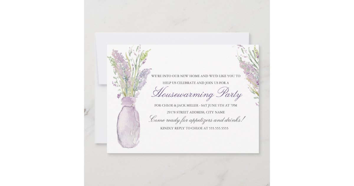 Lavender Jar Housewarming Party Invitation | Zazzle