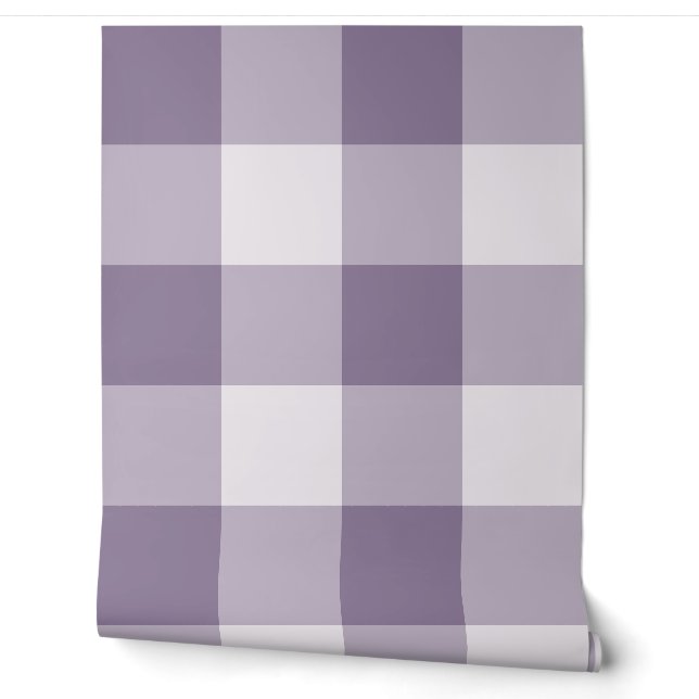 Lavender Jumbo Checkered Gingham Wallpaper (Unrolling)